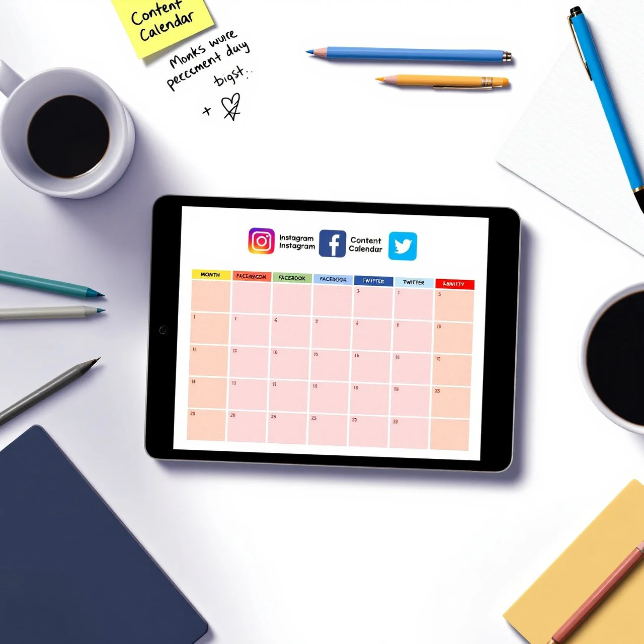 social media content calendar