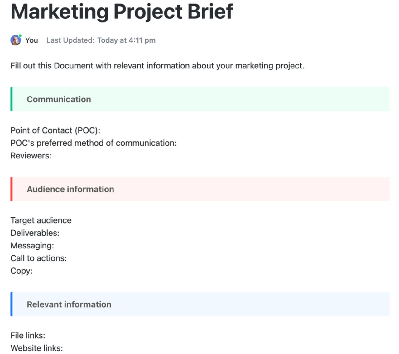 One Pager Example