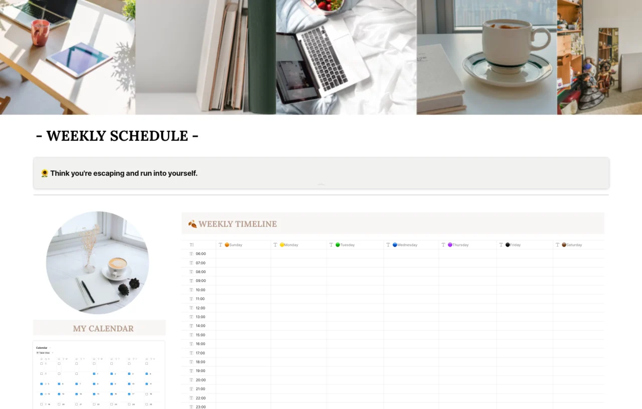 Using Affine to create a weekly schedule template