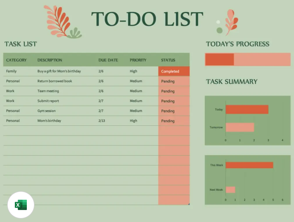To-Do List Excel Template