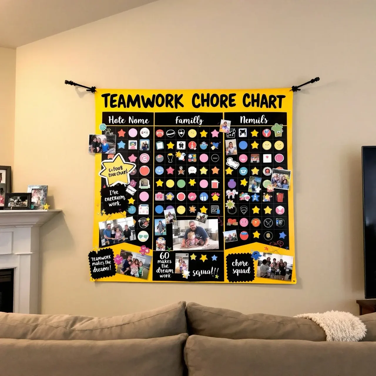 Personalize chore charts with themes and family interests for engagement