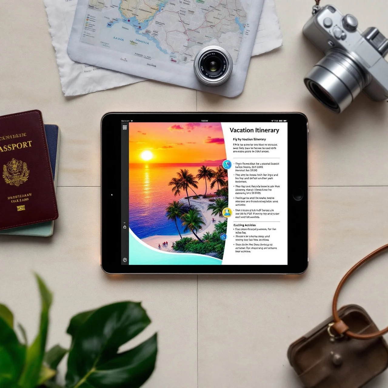 vacation itinerary template