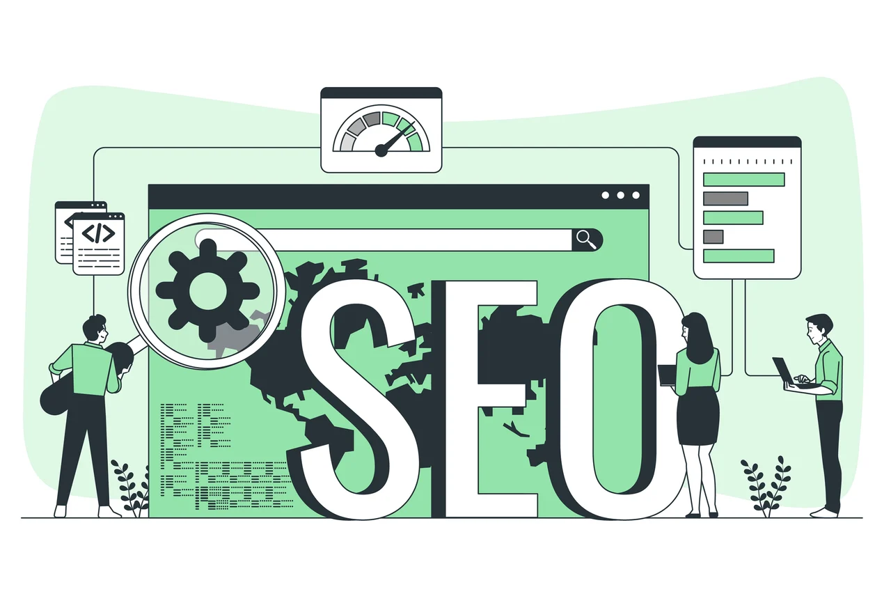 SEO boosted by AI tools and applications, managed by a team of human experts