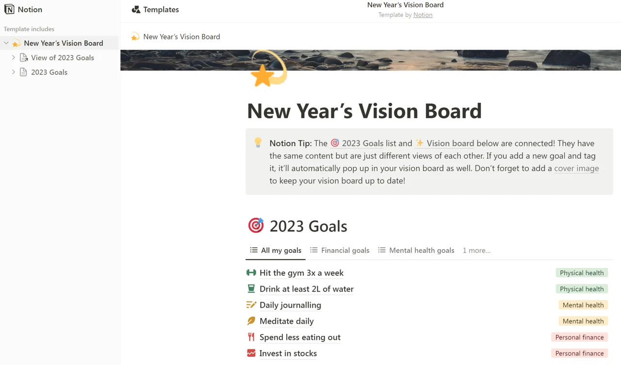 New Year's Vision Board