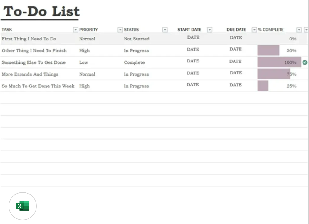 To-Do List Excel Template